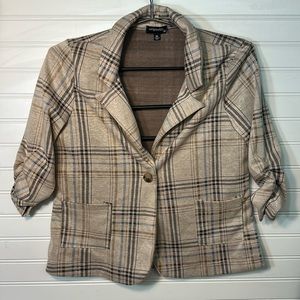 Originality Brown Plaid Blazer Jacket Size XL Work Casual Professional